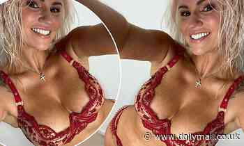 Kerry Katona Puts On A VERY Busty Display In A Tiny Red Lace Lingerie