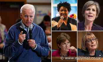 Embarrassing moment Joe Biden lists FOUR potential female VP picks - but can't remember their names