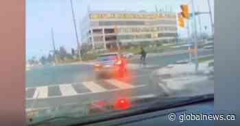Video shows cyclist getting struck by vehicle in Markham, driver charged: police