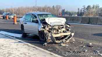 OPP officer struck by a vehicle while responding to collisions on 'icy roads'