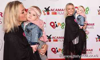 S Club 7's Hannah Spearritt poses alongside her daughter Téa at Bing's Christmas premiere