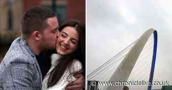 Watch heartwarming moment expectant parents learn the sex of their baby at Millennium Bridge