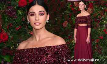 Charlie's Angels' Naomi Scott dons a sequinned scarlet top at the Evening Standard Theatre Awards
