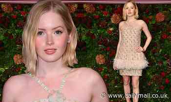 Ellie Bamber sets pulses racing in a sequinned minidress at the Evening Standard Theatre Awards