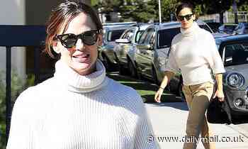 Jennifer Garner embraces sweater weather as she heads to church with the children
