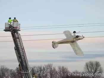 Pilot Walks Away Uninjured After Plane Gets Caught Upside Down in Power Lines