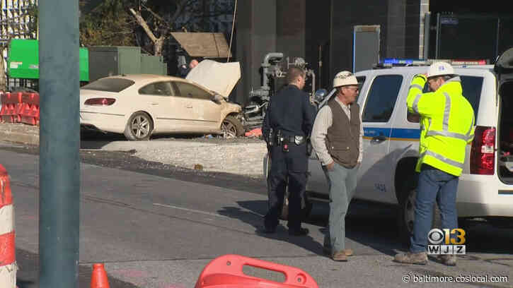 1 Injured After Gas Line Struck In Crash, Towson Town Center Partially Evacuated Sunday