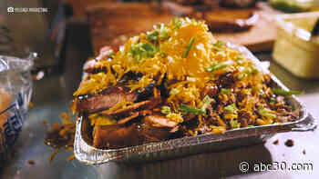 Grab 15 of your friends to take on this 10 lb baked potato at Burns BBQ