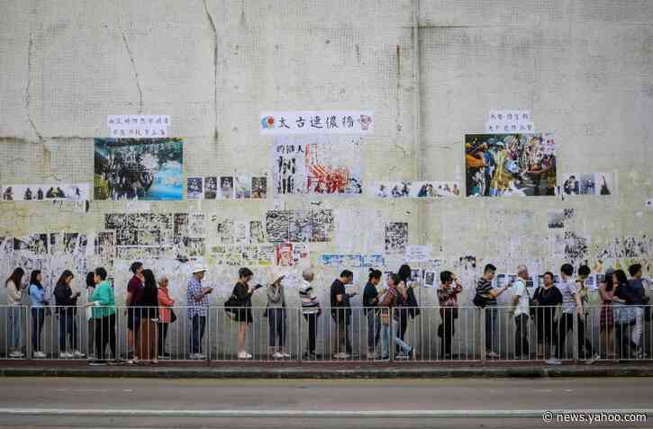 Protests drive record 70 percent poll turnout in Hong Kong