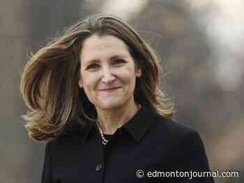 Deputy PM Chrystia Freeland in Edmonton to meet with Premier Jason Kenney, Mayor Don Iveson