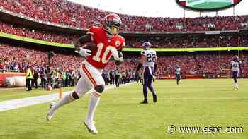 Chiefs' Reid optimistic Hill can play vs. Raiders