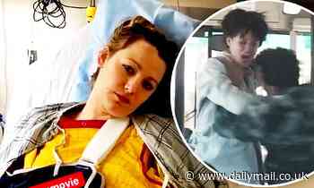 Blake Lively shares hospital video of herself 'high' after injuring hand on The Rhythm Section set