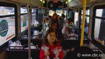 Edmonton buses ready to be loaded up for food bank campaign