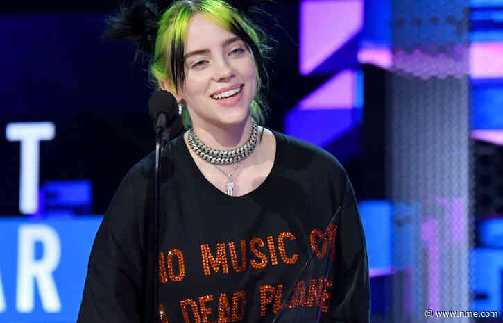 Billie Eilish shows her support for 'Music Declares Emergency' at the American Music Awards