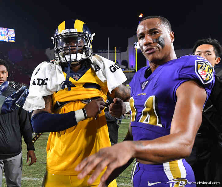 Marcus Peters, Jalen Ramsey Have Heated Exchange Following Ravens’ Blowout Win Over Rams