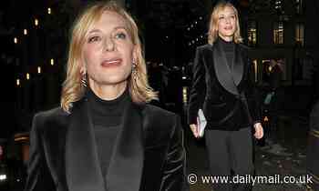 Cate Blanchett exudes elegance in velvet blazer and black trousers as she attends Christmas concert