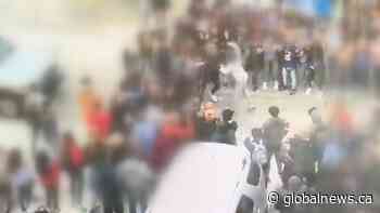 Caught on camera: Regina police investigate brawl outside Burger King