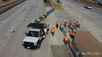 Swinging gate installed on I-5 at Castaic ahead of storm
