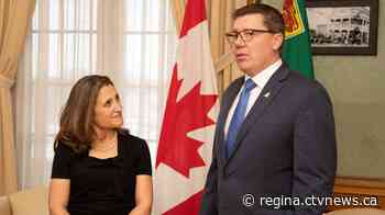 Saskatchewan premier says meeting with Freeland more cordial than with Trudeau