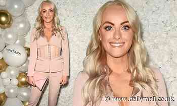 Coronation Street's Katie McGlynn wows in a nude-coloured suit for wine launch
