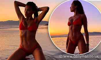 Victoria's Secret supermodel Kelly Gale, 24, sets pulses racing in red bikini on LA beach