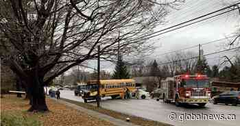 Children unscathed after crash involving school bus: London police