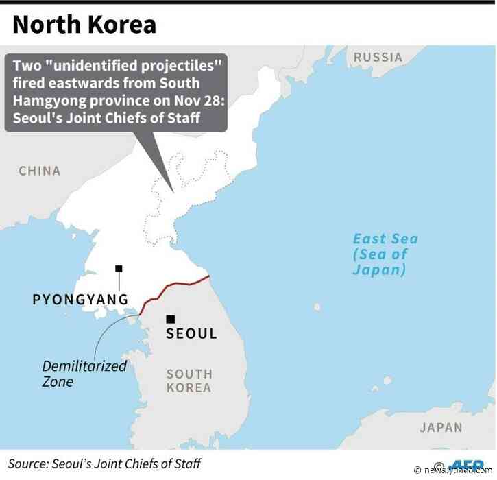North Korea fires two 'unidentified projectiles' on Thanksgiving