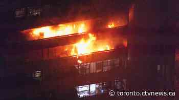Tenants displaced after North York highrise fire being moved to hotels