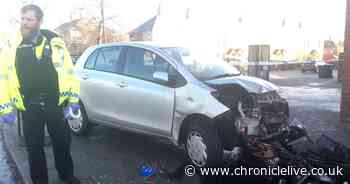 Manhunt under way for driver who fled scene after smashing into a lamppost in Walker