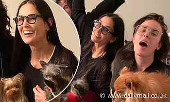 Demi Moore poses with daughters in matching $700 ensembles for casual Thanksgiving