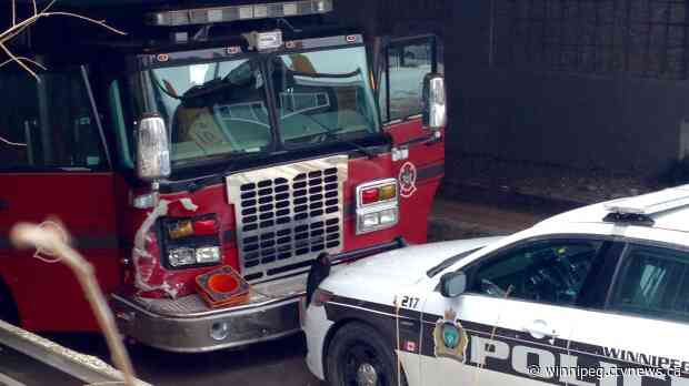Police chase stolen fire truck through Winnipeg; one person in custody