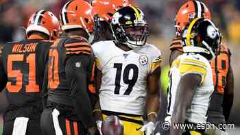 Steelers without JuJu vs. Browns, Conner doubtful