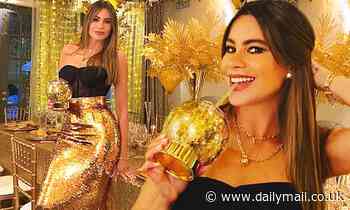 Sofia Vergara hosts over-the-top gold glitter themed Thanksgiving party for friends and family 