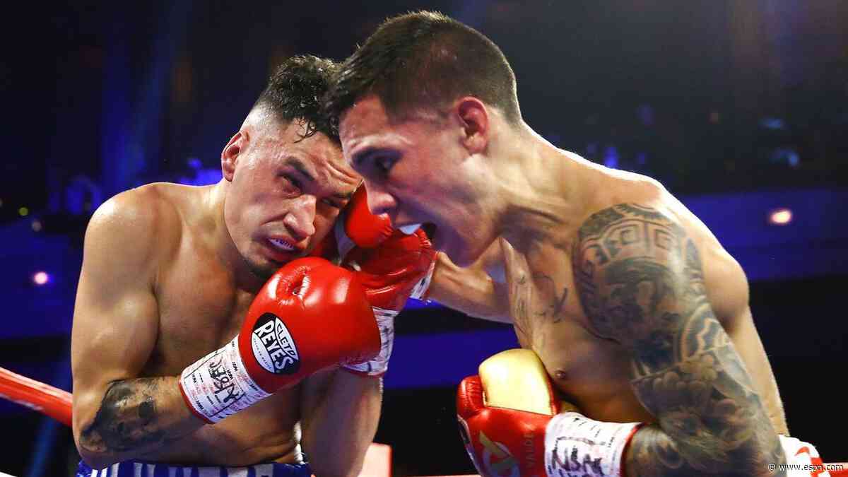 Oscar Valdez got up from the canvas in Round 2 to defeat Adam Lopez by seventh-round TKO. Valdez is now the mandatory challenger to Miguel Berchelt's WBC junior lightweight world title.