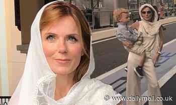 Geri Horner and son Monty, 2, supports husband Christian at the Abu Dhabi Grand Prix 