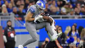 Lions place rookie TE Hockenson (ankle) on IR