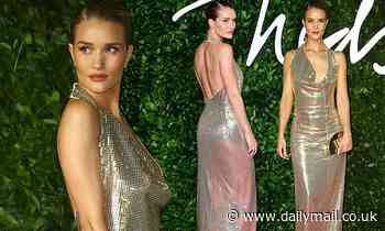British Fashion Awards: Rosie Huntington-Whiteley's gold dress