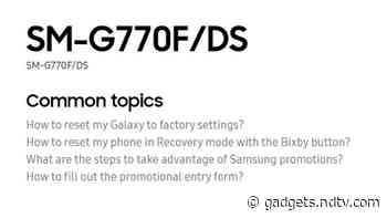 Samsung Galaxy S10 Lite Briefly Sighted on Company Website, Launch Expected Soon: Report