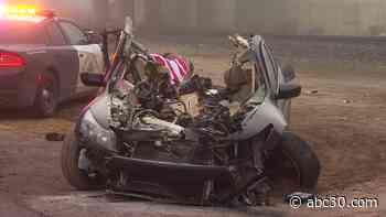 Man miraculously survives horrific crash after colliding with big rig in Fresno County