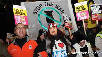 Protesters march against Trump and Nato
