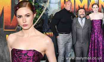 Karen Gillan reunites with Dwayne Johnson and Jack Black for Jumanji: The Next Level photocall