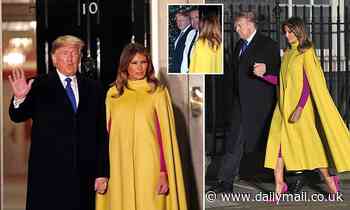 Donald Trump arrives at Downing Street with other world leaders for Nato reception
