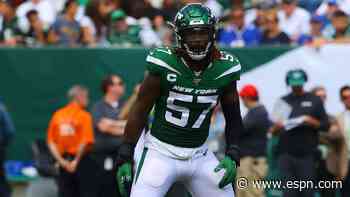 Jets' Mosley to IR, ending shot at return this year