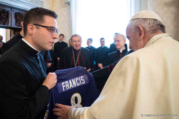 Pope Francis Gets A Custom Ravens Jersey Signed By Lamar Jackson, Coach John Harbaugh