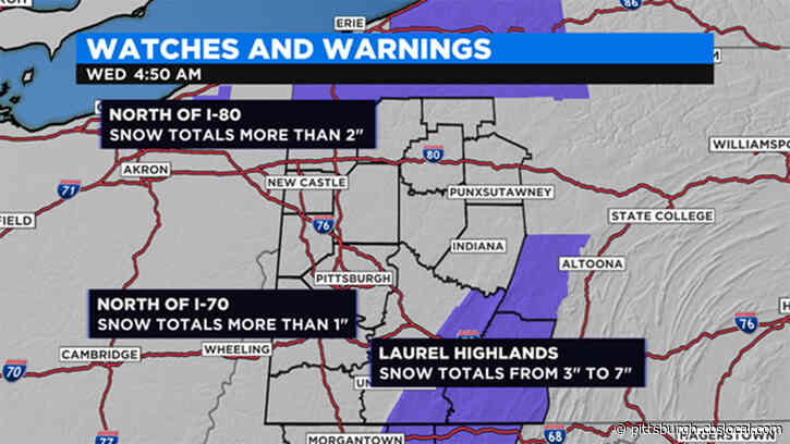 Pittsburgh Weather: Snow Falling Across Region, Upwards Of 6 Inches Possible In The Laurel Highlands