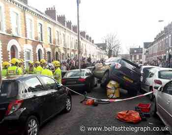 Three fire crews at Belfast Holyland crash scene