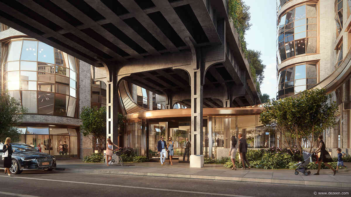 Heatherwick Studio unveils glass lobby joining High Line condos Lantern House