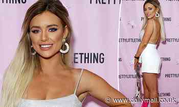 Monique Morley flaunts her bronzed legs in bright pink boots at PYT party