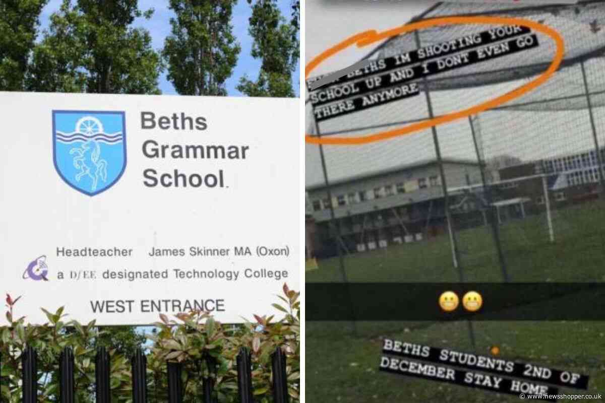 Ex-pupil arrested after threatening to 'shoot up' Bexley school