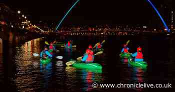 See Newcastle's newest glowing attraction - neon kayaking on the River Tyne